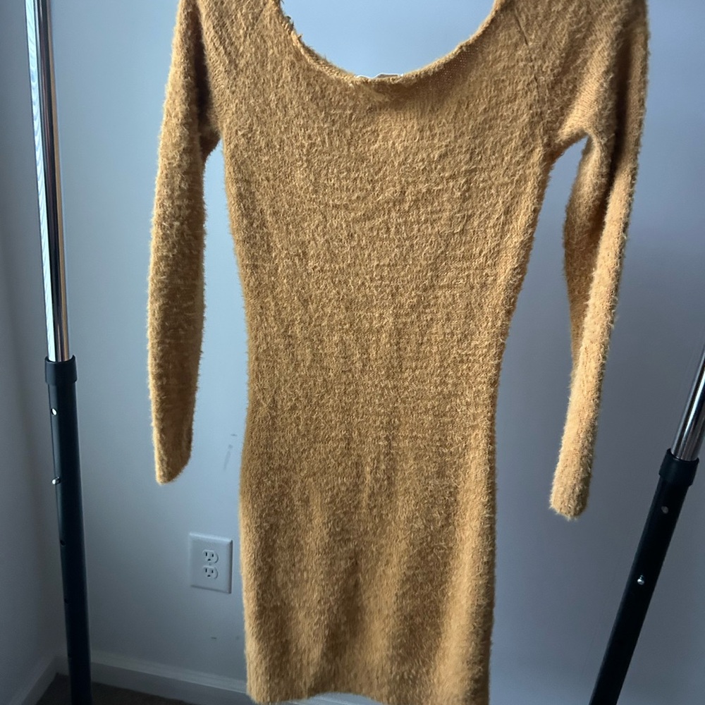 Cozy Tan Long Sleeve Dress